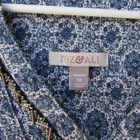 Roz & Ali Blue Blouse! Nice! - Picture 4 of 5